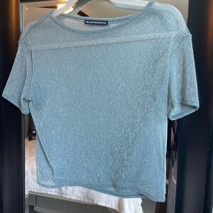 Brandy Melville Sheer Silver and Gray Sparkle Top